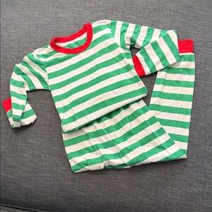 Green and Red Striped Kids Pajama Set